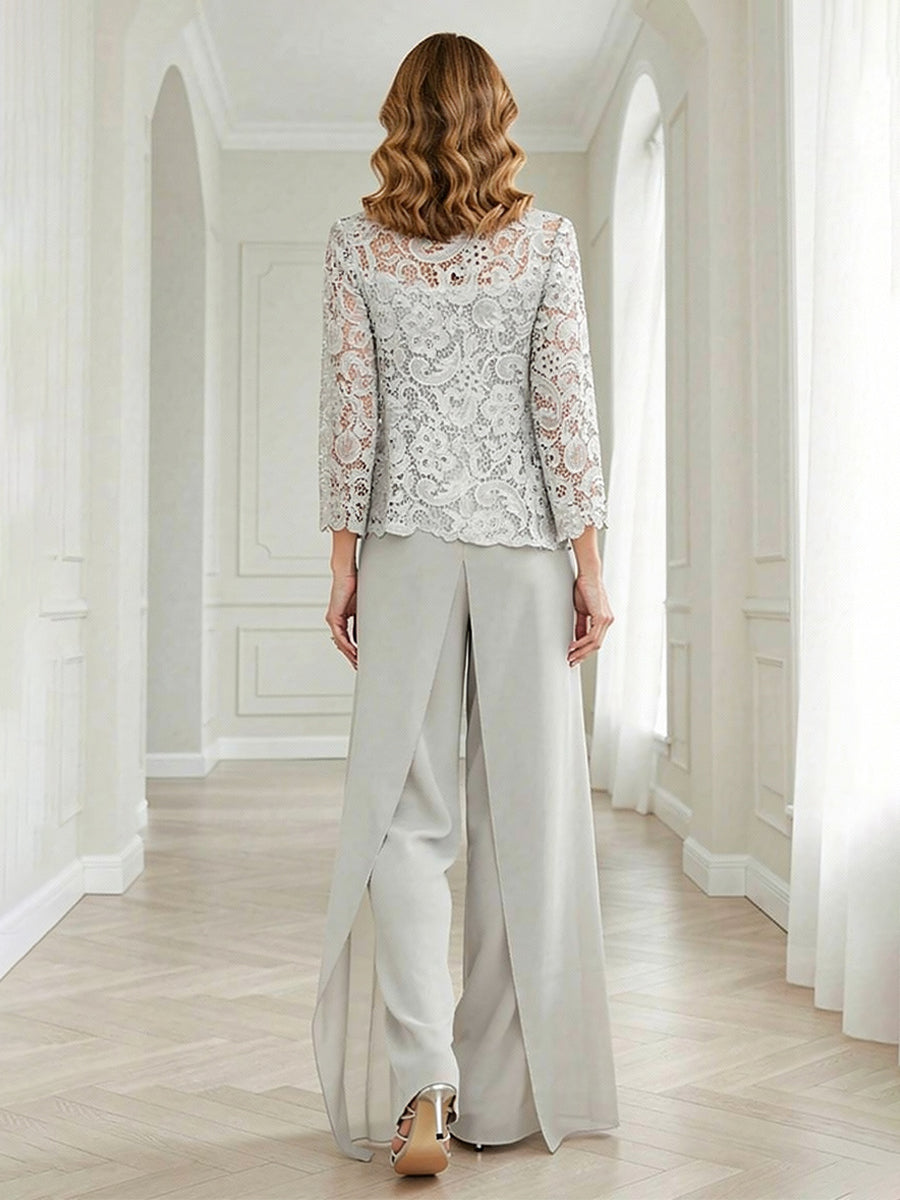 A Line V Neck Sleeveless Floor Length Mixed Mother of the Bride Dresses with Pleats (SHI22500260)