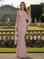 Cape Long Sleeve Mermaid Mother of the Bride & Groom Dress Wedding Guest Gowns (SHI22500318)