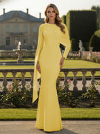 Cape Long Sleeve Mermaid Mother of the Bride & Groom Dress Wedding Guest Gowns (SHI22500318)