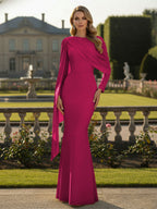 Cape Long Sleeve Mermaid Mother of the Bride & Groom Dress Wedding Guest Gowns (SHI22500318)