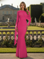 Cape Long Sleeve Mermaid Mother of the Bride & Groom Dress Wedding Guest Gowns (SHI22500318)