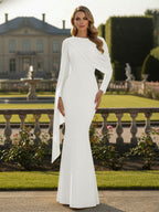 Cape Long Sleeve Mermaid Mother of the Bride & Groom Dress Wedding Guest Gowns (SHI22500318)
