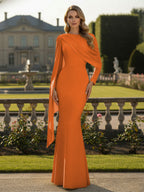 Cape Long Sleeve Mermaid Mother of the Bride & Groom Dress Wedding Guest Gowns (SHI22500318)