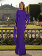Cape Long Sleeve Mermaid Mother of the Bride & Groom Dress Wedding Guest Gowns (SHI22500318)