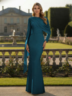 Cape Long Sleeve Mermaid Mother of the Bride & Groom Dress Wedding Guest Gowns (SHI22500318)