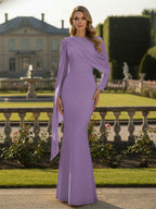 Cape Long Sleeve Mermaid Mother of the Bride & Groom Dress Wedding Guest Gowns (SHI22500318)