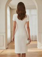 Satin Scoop Neck Mother of the Bride & Groom Dresses with 3D Flower (SHI22500338)