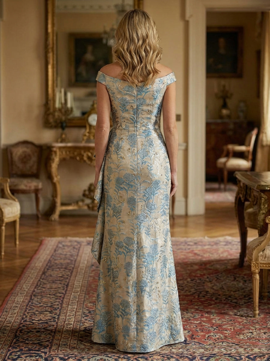 Lightweight Sheath Tea-Length Chiffon Mother of the Bride & Groom Dresses with Cowl Neck & Ruched Waist (SHI22500689)
