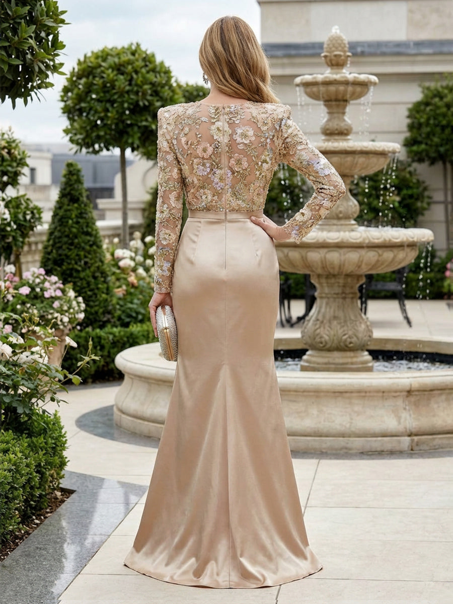 Sleeveless Lace Appliques Mother of the Bride Dresses with 3D Flower (SHI22500545)