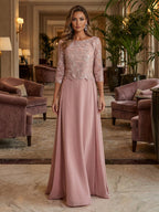 A-Line Satin Floral Print One Shoulder Mother of the Bride Dresses Floor-Length Ball Gown (SHI22500290)