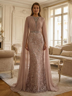 A-Line/Princess Scoop Neck Satin Tea-Length Mother of the Bride Dresses with Pockets (SHI22500122)