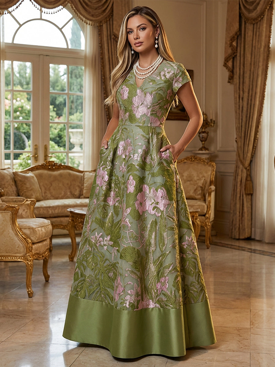 A-Line Floor Length One Shoulder Long Mother of the Bride Dresses with Lace (SHI22500179)