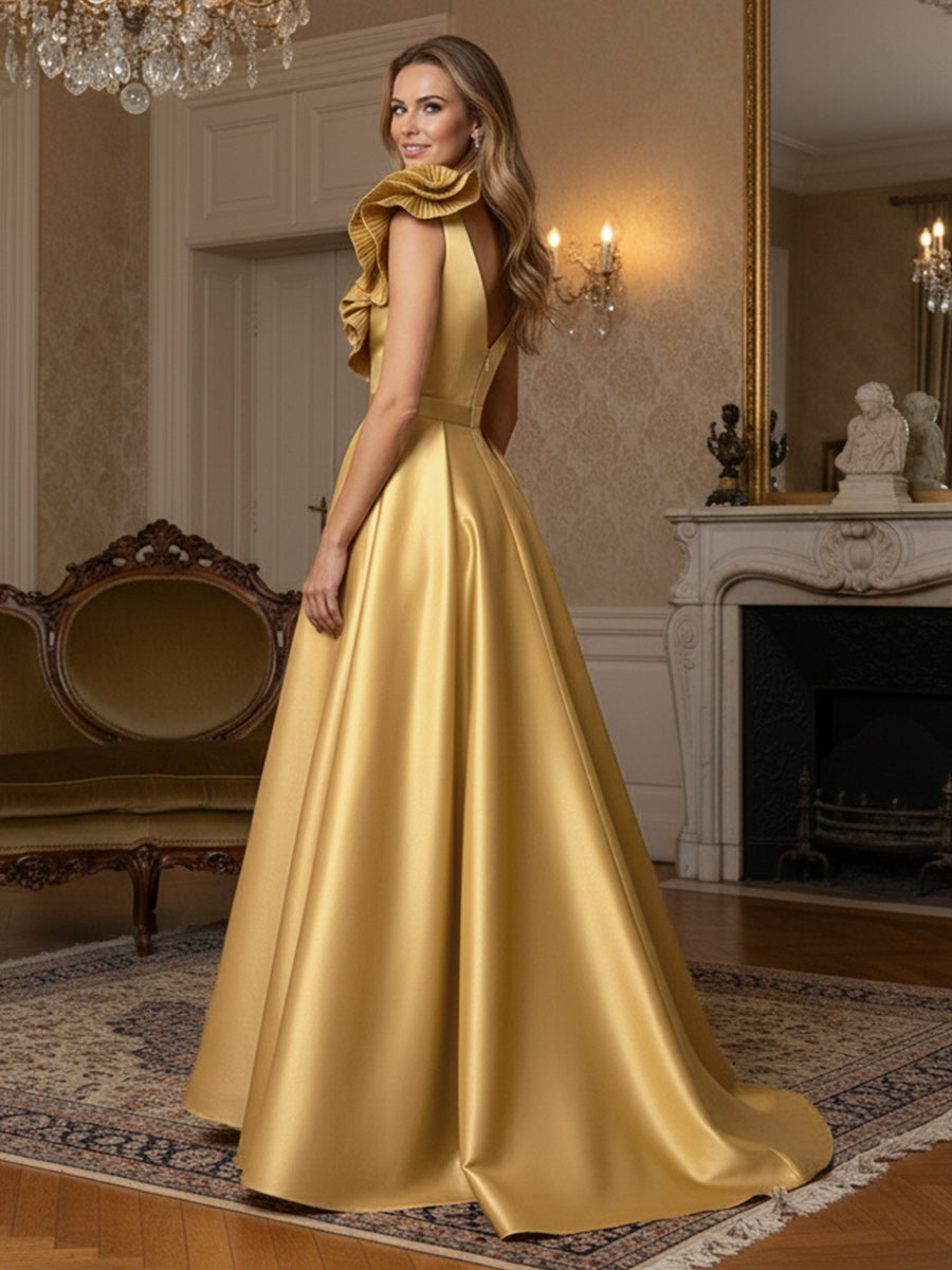 Sleeveless Lace Appliques Mother of the Bride Dresses with 3D Flower (SHI22500545)