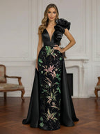 Sleeveless Lace Appliques Mother of the Bride Dresses with 3D Flower (SHI22500545)