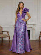 Sleeveless Lace Appliques Mother of the Bride Dresses with 3D Flower (SHI22500545)