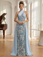 Sheath Satin One Shoulder Maxi Mother of the Bride & Groom Dresses with Ruffles Waist (SHI22500785)
