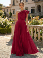 A-Line Pleated Chiffon One Shoulder Floor-Length Mother of the Bride & Groom Dresses (SHI22500625)
