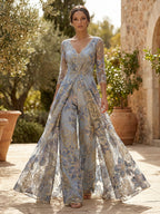 Mermaid Short Sleeve Floor Length Ruffled Mother of the Bride Dresses with Split Side (SHI22500250)