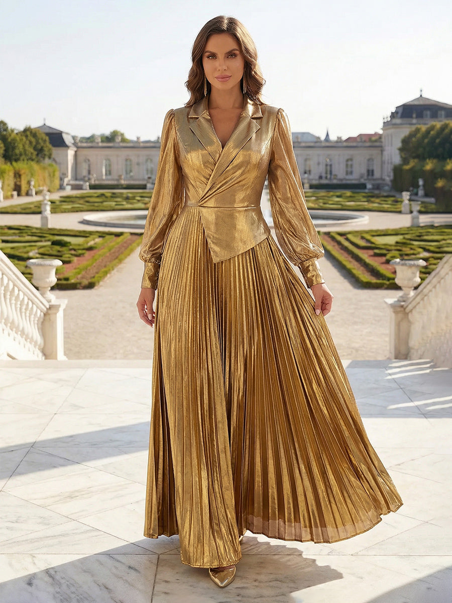 Satin A Line 3/4 Sleeve Floor Length Mother of the Bride Dresses with Flower (SHI22500168)