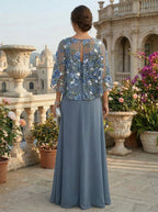 A-Line Chiffon Tiered Ruffles Mother of the Bride & Groom Dresses with Ruched Waist (SHI22500724)