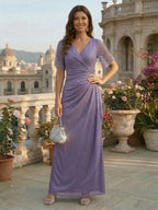 Sheath/Column Halter Scoop Neck Floor-Length Mother of the Bride Dresses with Lace Appliques (SHI22500106)