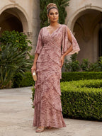 Sheath/Column Scoop Neck Velvet Floor-Length Mother of the Bride & Groom Dresses with Ruched Waist & Pockets (SHI22501602)