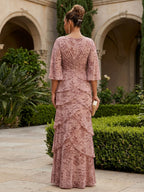 Sheath/Column Scoop Neck Velvet Floor-Length Mother of the Bride & Groom Dresses with Ruched Waist & Pockets (SHI22501602)