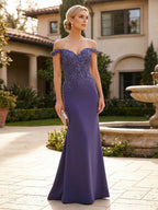 Sheath/Column Scoop Neck Floor-Length Mother of the Bride Dresses with Asymmetical Cape (SHI22500011)