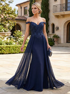 Sheath Satin Tea-Length Mother of the Bride & Groom Dresses with 3/4 Bell Sleeves & Crystal Embellished Belt (SHI22500471)
