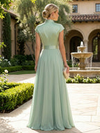 Elegant A-Line Chiffon Floor-Length Mother of the Bride & Groom Dresses with Satin Corset Bodice (SHI22500678)
