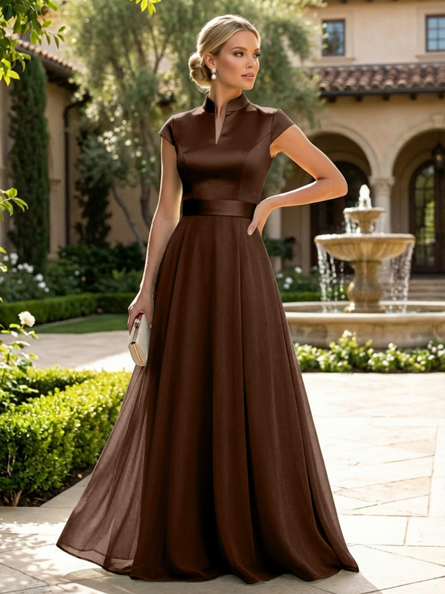 Elegant A-Line Chiffon Floor-Length Mother of the Bride & Groom Dresses with Satin Corset Bodice (SHI22500678)