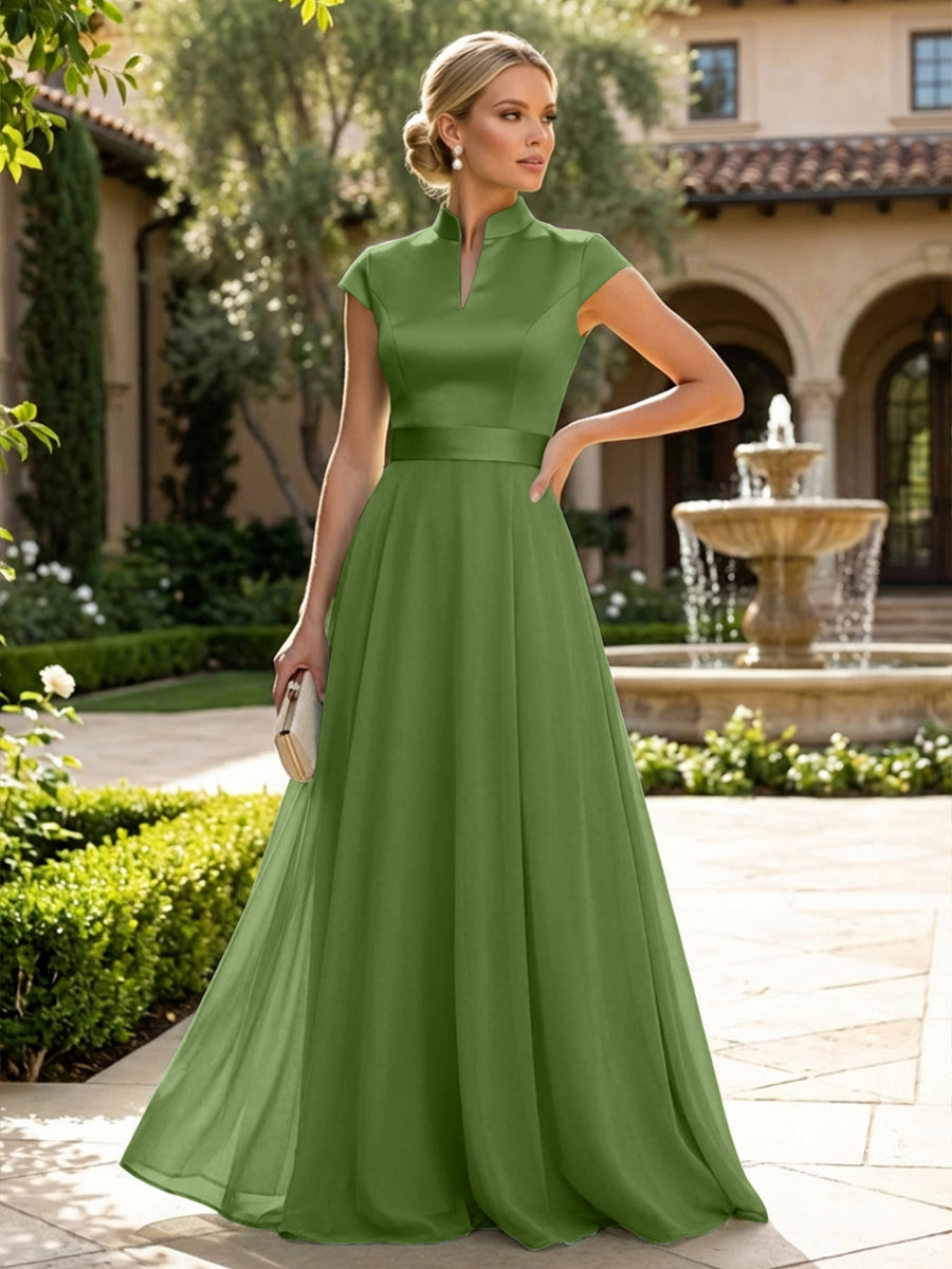 Elegant A-Line Chiffon Floor-Length Mother of the Bride & Groom Dresses with Satin Corset Bodice (SHI22500678)