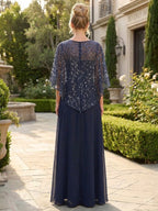 Chiffon A-Line/Princess Scoop Neck Floor-Length Mother of the Bride & Groom Dresses with Tiered Layers (SHI22501536)
