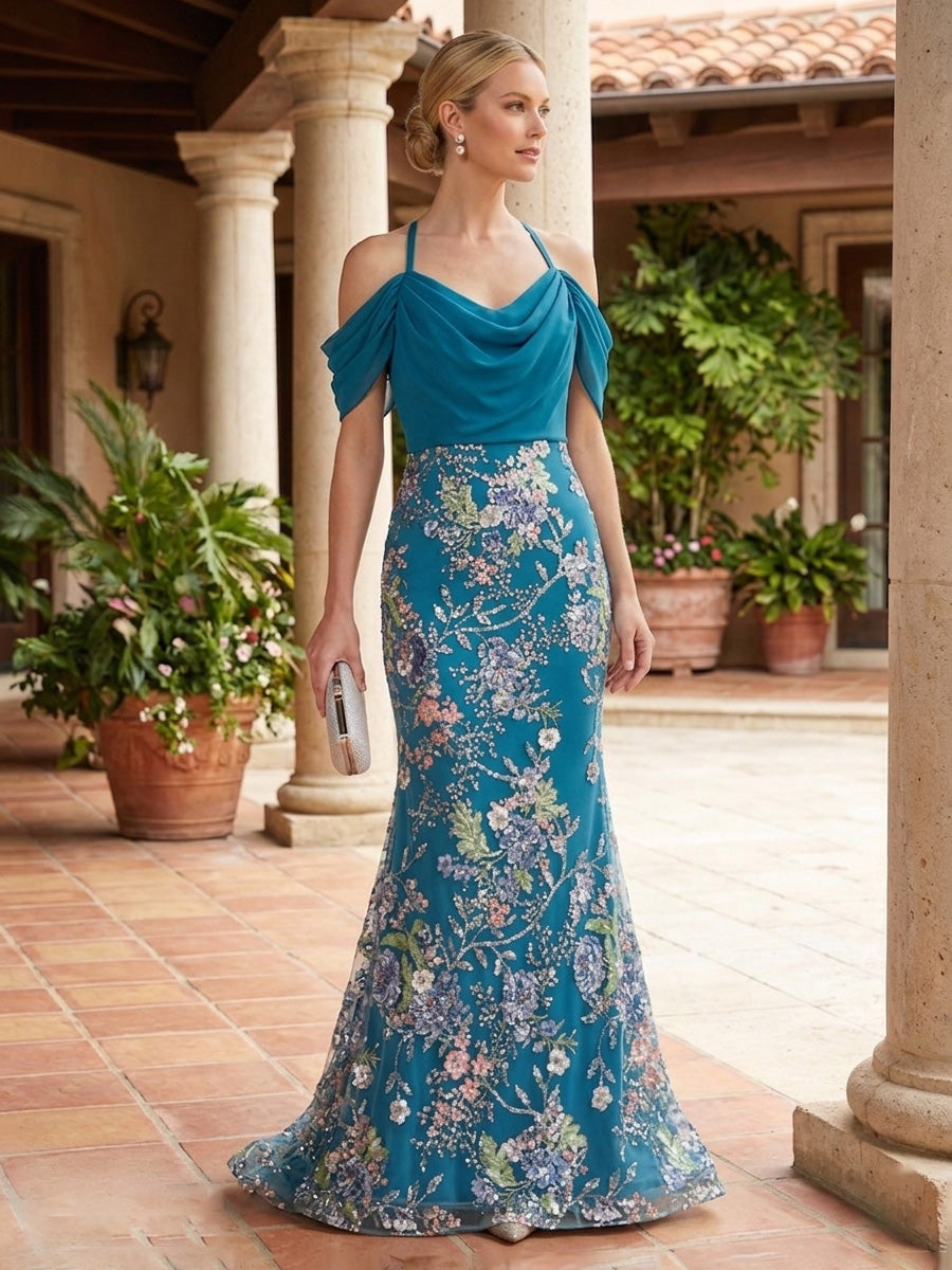 V Neck Chiffon Short Sleeves Mother of the Bride Dresses (SHIR1110366)