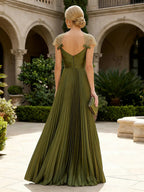 A-Line Chiffon Pleated Floor-Length Mother of the Bride & Groom Dresses with Ruched Corset (SHI22500766)