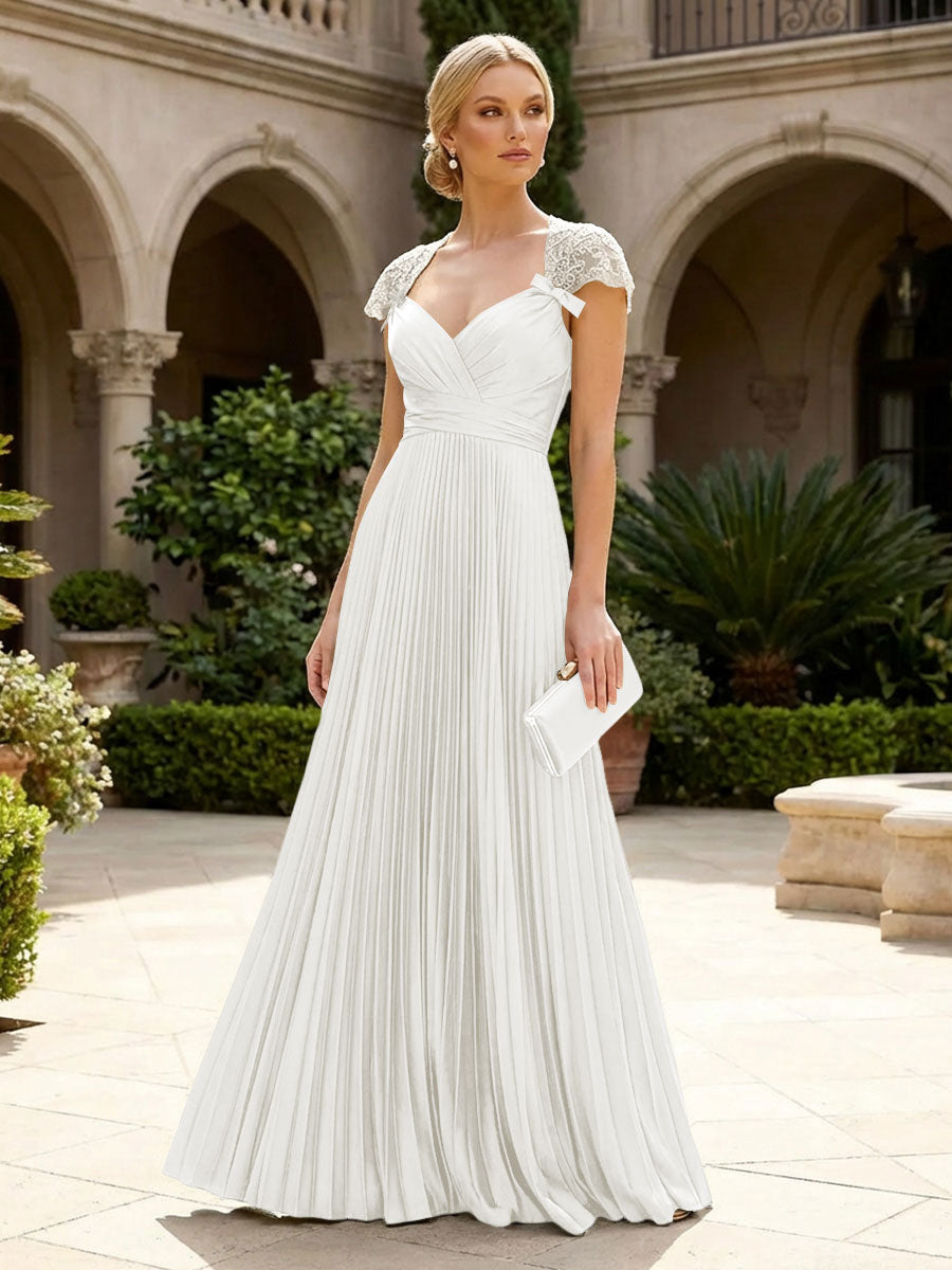 A-Line Chiffon Pleated Floor-Length Mother of the Bride & Groom Dresses with Ruched Corset (SHI22500766)
