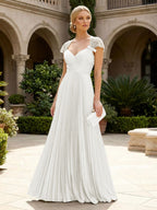 A-Line Chiffon Pleated Floor-Length Mother of the Bride & Groom Dresses with Ruched Corset (SHI22500766)