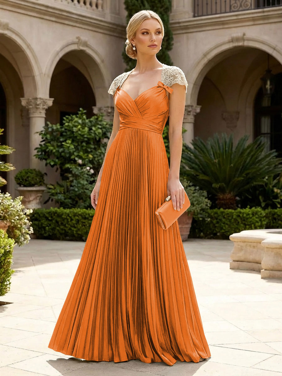 A-Line Chiffon Pleated Floor-Length Mother of the Bride & Groom Dresses with Ruched Corset (SHI22500766)