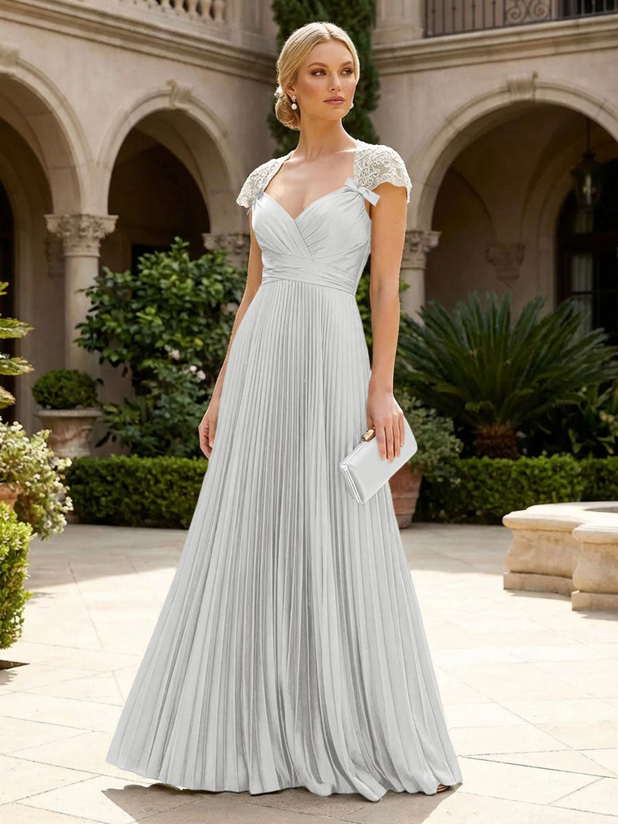 A-Line Chiffon Pleated Floor-Length Mother of the Bride & Groom Dresses with Ruched Corset (SHI22500766)