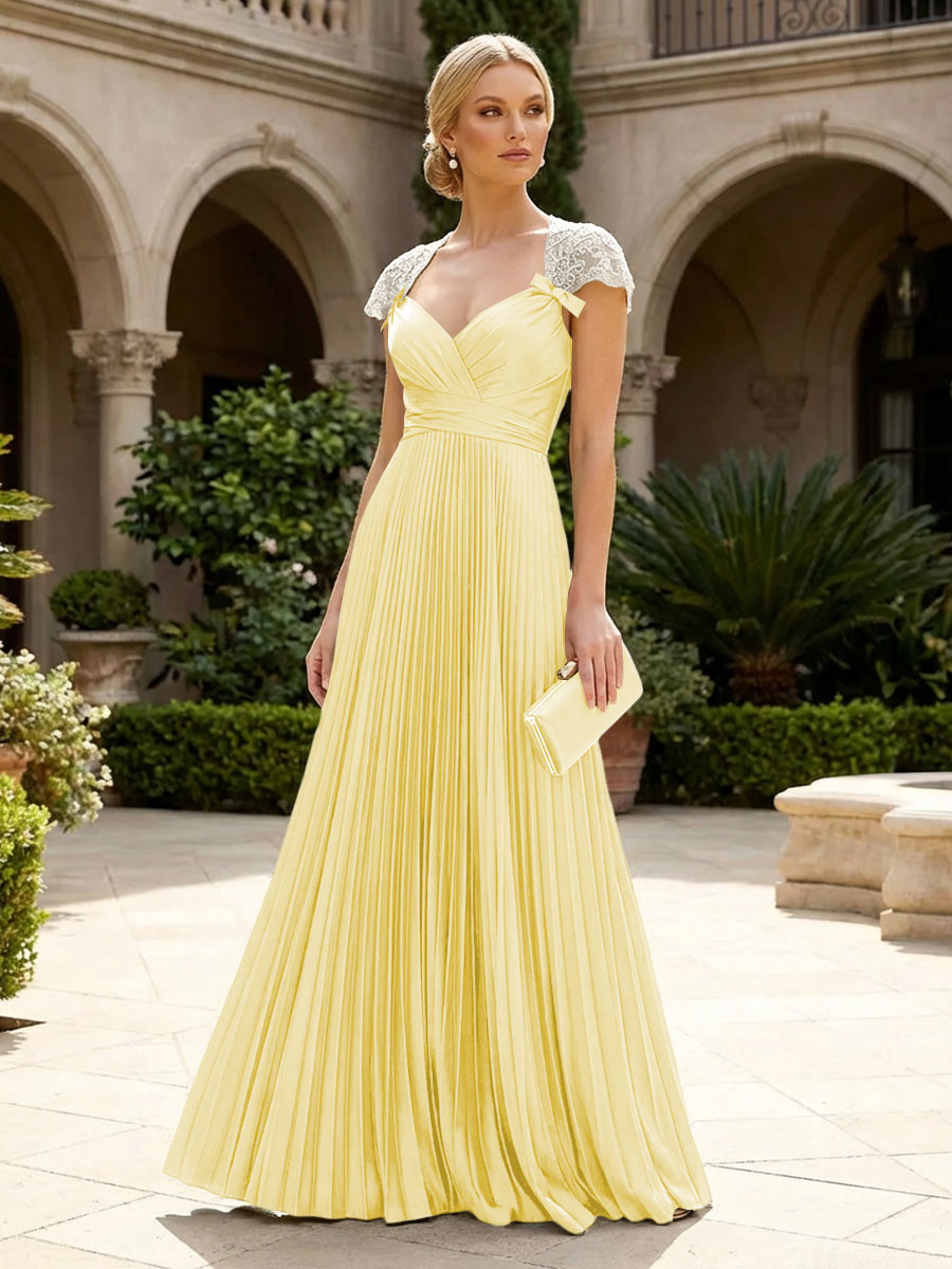 A-Line Chiffon Pleated Floor-Length Mother of the Bride & Groom Dresses with Ruched Corset (SHI22500766)