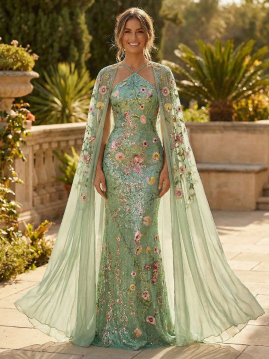 Sheath/Column Scoop Neck Floor-Length Mother of the Bride Dresses with Lace Appliques (SHI22500064)