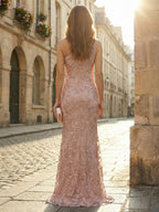 Lace Sheath/Column One Shoulder Floor-Length Mother of the Bride & Groom Dresses with Ruched Waist (SHI22500892)