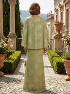 Jacquard Sheath/Column Scoop Neck Floor-Length Mother of the Bride & Groom Dresses with Ruched Waist (SHI22500922)
