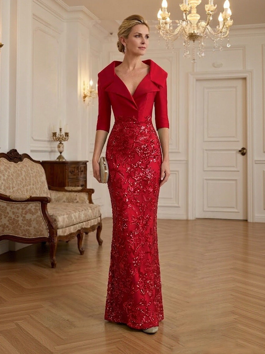 A-Line/Princess Scoop Neck Chiffon Maxi Mother of the Bride & Groom Dresses with 3D Flowers, Sweep Train & Pleats (SHI22501627)