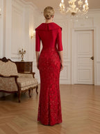 A-Line/Princess Scoop Neck Chiffon Maxi Mother of the Bride & Groom Dresses with Lace Appliques & Pleats (SHI22501638)
