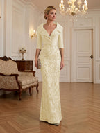 Sequin Floral Sheath Floor-Length Mother of the Bride & Groom Dresses with Satin Bodice (SHI22500925)