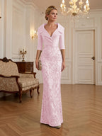 Sequin Floral Sheath Floor-Length Mother of the Bride & Groom Dresses with Satin Bodice (SHI22500925)