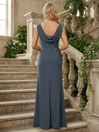 Lace Sheath/Column One Shoulder Floor-Length Mother of the Bride & Groom Dresses with Ruched Waist (SHI22500892)