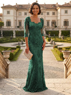 Lace Appliques Sheath/Column Scoop Neck Floor-Length Mother of the Bride & Groom Dresses for Women (SHI22501013)