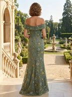 Lace Sheath/Column One Shoulder Floor-Length Mother of the Bride & Groom Dresses with Ruched Waist (SHI22500892)